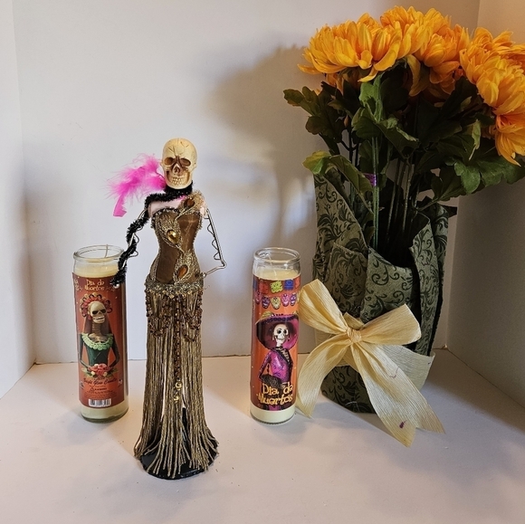 Bundle Hand crafted Catrina Day of the Death celebration dia de muetos candles … - Picture 3 of 12